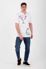 Men's Polo Printed Comfortable T-shirt With Collar And Short Sleeves