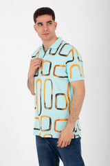 Mens Half Sleeve Polo T-shirt With Collar Printed On The Front And Back
