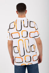 Mens Half Sleeve Polo T-shirt With Collar Printed On The Front And Back