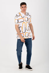 Mens Half Sleeve Polo T-shirt With Collar Printed On The Front And Back