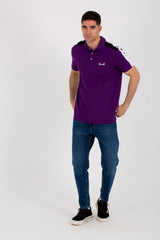 Mens Polo T-shirt With A Half Sleeve Collar And A Tomato Badge On The Front
