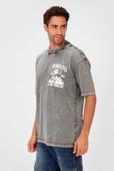Men's Bolivar Oversized Tomato Print Short Sleeves Crew Neck T-shirt