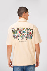 Men's Regular Fit Polo Neck Short Sleeve T-shirt With Colorful Tomato Print