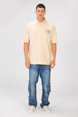 Men's Regular Fit Polo Neck Short Sleeve T-shirt With Colorful Tomato Print