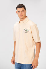 Men's Regular Fit Polo Neck Short Sleeve T-shirt With Colorful Tomato Print