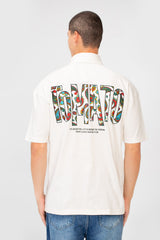 Men's Regular Fit Polo Neck Short Sleeve T-shirt With Colorful Tomato Print