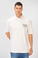 Men's Regular Fit Polo Neck Short Sleeve T-shirt With Colorful Tomato Print