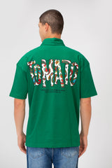 Men's Regular Fit Polo Neck Short Sleeve T-shirt With Colorful Tomato Print