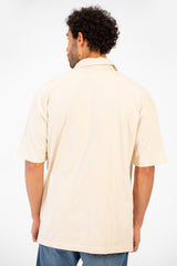 Men's Polo Neck Modern Front Text Print Regular Fit Short Sleeve T-Shirt