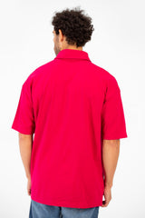 Men's Polo Neck Modern Front Text Print Regular Fit Short Sleeve T-Shirt