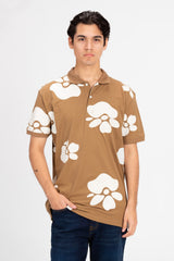 Men's Slim Fit Half Sleeve Printed Polo T-Shirt