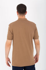 Mens Slim Fit Polo T-Shirt With Front Print And Short Sleeves