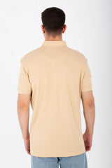 Mens Short Sleeve Slim Fit Polo T-shirt With Front Print