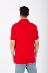 Mens Short Sleeve Slim Fit Polo T-shirt With Front Print
