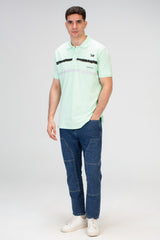 Mens Slim Fit Polo T-Shirt With Front Print