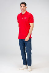 Mens Slim Fit Polo T-Shirt With Front & Back Print