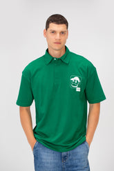 تيشيرت بولو برقبة بوليفار مطبوع بقصة عادية للرجال بأكمام قصيرة