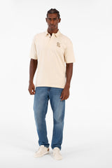 Men's Tomato Regular Fit Polo T-Shirt With Front Numbers Print Bolivar