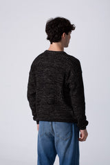 Men's Slim Fit Jakar Cotton Pullover With A Round Neck And Long Sleeves