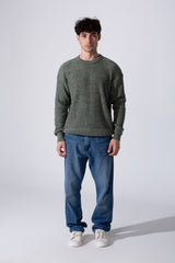 Men's Slim Fit Jakar Cotton Pullover With A Round Neck And Long Sleeves