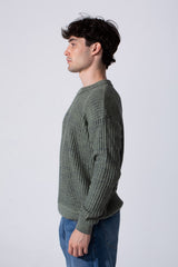 Men's Slim Fit Jakar Cotton Pullover With A Round Neck And Long Sleeves