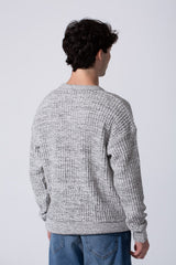 Men's Slim Fit Jakar Cotton Pullover With A Round Neck And Long Sleeves