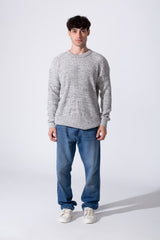 Men's Slim Fit Jakar Cotton Pullover With A Round Neck And Long Sleeves
