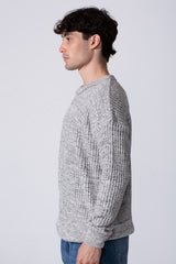 Men's Slim Fit Jakar Cotton Pullover With A Round Neck And Long Sleeves