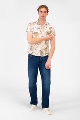 Men's Slim Fit Poplin Wooded Half Sleeve Shirt