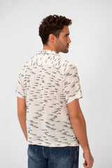 Men's Short Sleeve Slim Fit Transparent Modern Mesh Shirt