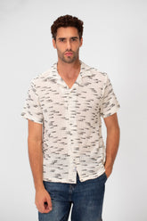 Men's Short Sleeve Slim Fit Transparent Modern Mesh Shirt