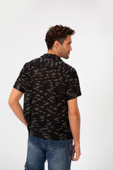 Men's Short Sleeve Slim Fit Transparent Modern Mesh Shirt