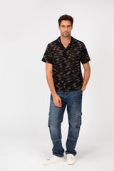 Men's Short Sleeve Slim Fit Transparent Modern Mesh Shirt