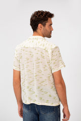 Men's Short Sleeve Slim Fit Transparent Modern Mesh Shirt