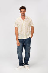 Men's Short Sleeve Slim Fit Transparent Modern Mesh Shirt
