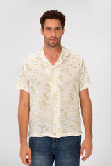 Men's Short Sleeve Slim Fit Transparent Modern Mesh Shirt