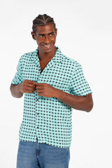 Men's Dotted Short Sleeve Slim Fit Shirt In High Quality Modern Design