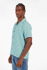 Men's Dotted Short Sleeve Slim Fit Shirt In High Quality Modern Design