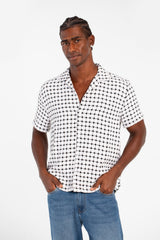 Men's Dotted Short Sleeve Slim Fit Shirt In High Quality Modern Design