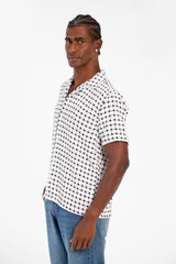 Men's Dotted Short Sleeve Slim Fit Shirt In High Quality Modern Design