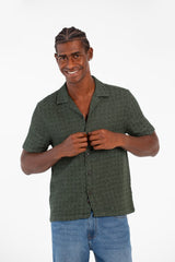 Men's Basic Slim Fit Mesh Half Sleeve Shirt With High Quality Material