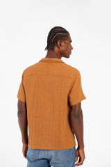 Men's Basic Slim Fit Mesh Short Sleeve Shirt With Front Pocket