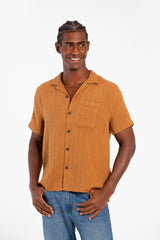 Men's Basic Slim Fit Mesh Short Sleeve Shirt With Front Pocket