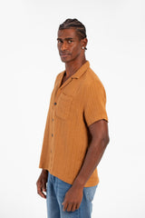 Men's Basic Slim Fit Mesh Short Sleeve Shirt With Front Pocket