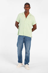 Men's Basic Slim Fit Mesh Short Sleeve Shirt With Front Pocket