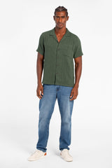 Men's Basic Slim Fit Mesh Short Sleeve Shirt With Front Pocket