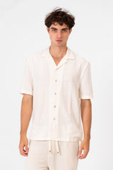 Men's Short Sleeve Mesh Breathable Slim Fit Transparent Shirt