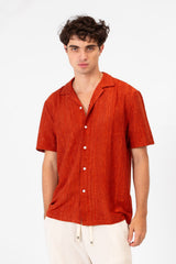 Men's Short Sleeve Mesh Breathable Slim Fit Transparent Shirt