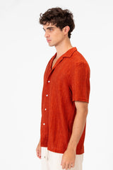 Men's Short Sleeve Mesh Breathable Slim Fit Transparent Shirt
