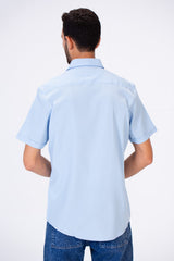 Men's Slim Fit Basic Plain Short Sleeves Shirt With Comfortable Fit